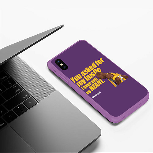 Чехол iPhone XS Max матовый Kobe Bryant / 3D-Фиолетовый – фото 3