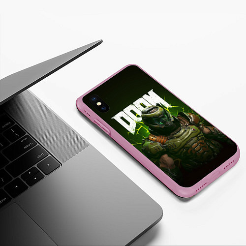 Чехол iPhone XS Max матовый Doom Eternal / 3D-Розовый – фото 3