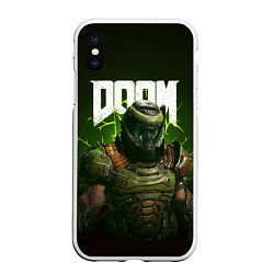 Чехол iPhone XS Max матовый Doom Eternal, цвет: 3D-белый