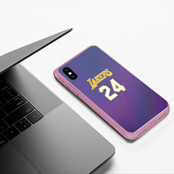 Чехол iPhone XS Max матовый Los Angeles Lakers Kobe Brya, цвет: 3D-розовый — фото 2