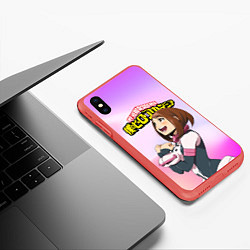 Чехол iPhone XS Max матовый MY HERO ACADEMIA, цвет: 3D-красный — фото 2