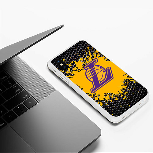 Чехол iPhone XS Max матовый Kobe Bryant / 3D-Белый – фото 3