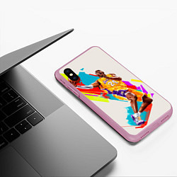 Чехол iPhone XS Max матовый Kobe Bryant, цвет: 3D-розовый — фото 2