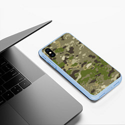 Чехол iPhone XS Max матовый Камуфляж: болотный, цвет: 3D-голубой — фото 2