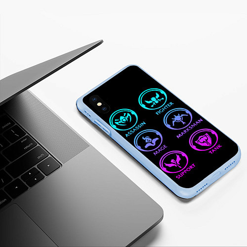 Чехол iPhone XS Max матовый League of Legends / 3D-Голубой – фото 3
