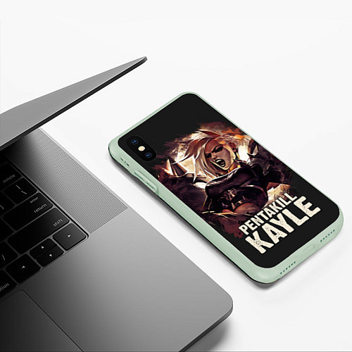 Чехол iPhone XS Max матовый Kayle / 3D-Салатовый – фото 3