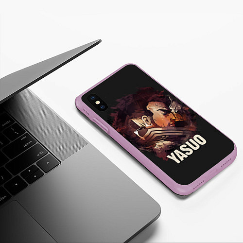 Чехол iPhone XS Max матовый Yasuo / 3D-Сиреневый – фото 3