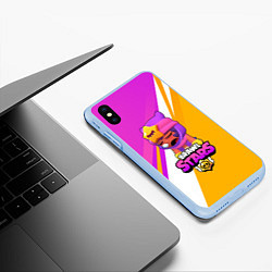 Чехол iPhone XS Max матовый Brawl stars Sandy, цвет: 3D-голубой — фото 2