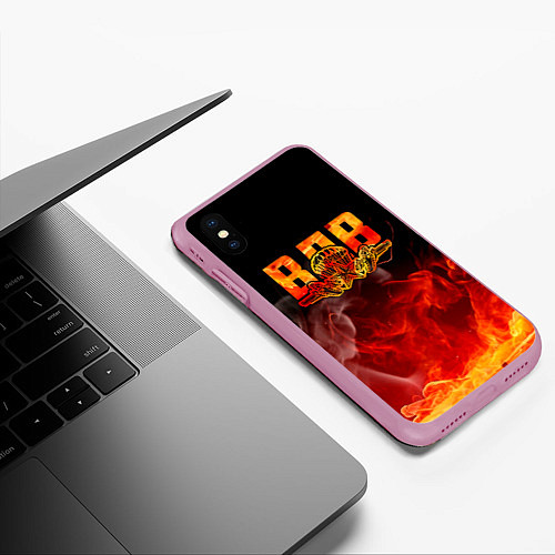 Чехол iPhone XS Max матовый ВДВ / 3D-Розовый – фото 3