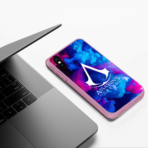 Чехол iPhone XS Max матовый ASSASSINS CREED / 3D-Розовый – фото 3