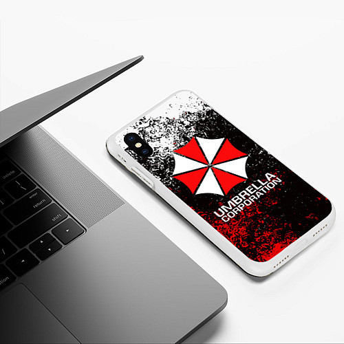 Чехол iPhone XS Max матовый UMBRELLA CORP / 3D-Белый – фото 3