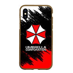 Чехол iPhone XS Max матовый UMBRELLA CORP, цвет: 3D-коричневый