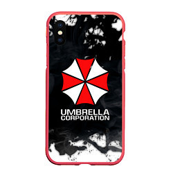 Чехол iPhone XS Max матовый UMBRELLA CORP, цвет: 3D-красный