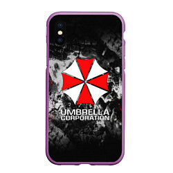 Чехол iPhone XS Max матовый UMBRELLA CORP, цвет: 3D-фиолетовый