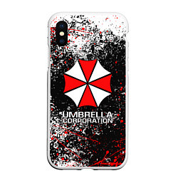 Чехол iPhone XS Max матовый UMBRELLA CORP, цвет: 3D-белый