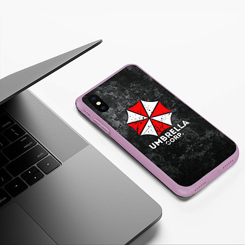 Чехол iPhone XS Max матовый UMBRELLA CORP / 3D-Сиреневый – фото 3