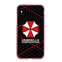 Чехол iPhone XS Max матовый UMBRELLA CORP, цвет: 3D-розовый