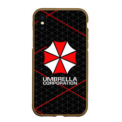 Чехол iPhone XS Max матовый UMBRELLA CORP, цвет: 3D-коричневый