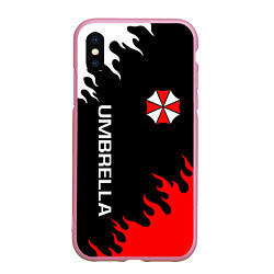 Чехол iPhone XS Max матовый UMBRELLA CORP, цвет: 3D-розовый