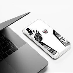 Чехол iPhone XS Max матовый Камуфляж Россия, цвет: 3D-белый — фото 2