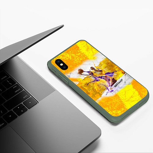 Чехол iPhone XS Max матовый Kobe Bryant / 3D-Темно-зеленый – фото 3