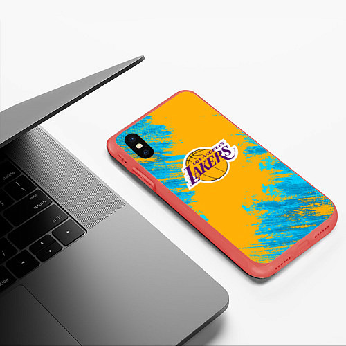 Чехол iPhone XS Max матовый Kobe Bryant / 3D-Красный – фото 3