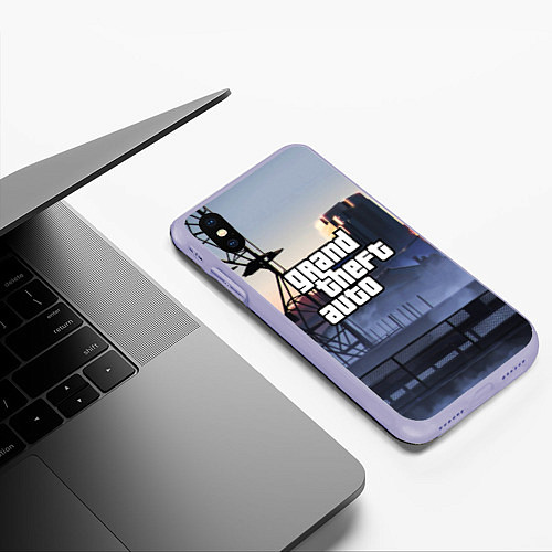 Чехол iPhone XS Max матовый GTA VI / 3D-Светло-сиреневый – фото 3