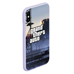 Чехол iPhone XS Max матовый GTA VI, цвет: 3D-светло-сиреневый — фото 2