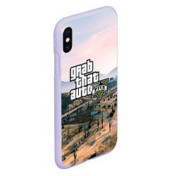 Чехол iPhone XS Max матовый Grand Theft Auto 5, цвет: 3D-светло-сиреневый — фото 2