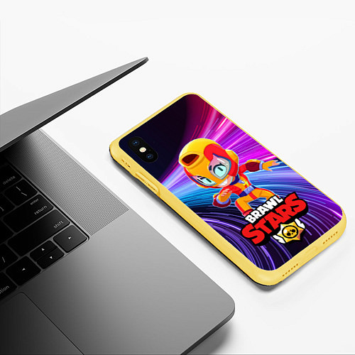 Чехол iPhone XS Max матовый MAX BRAWL STARS / 3D-Желтый – фото 3