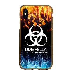 Чехол iPhone XS Max матовый UMBRELLA CORPORATION, цвет: 3D-коричневый