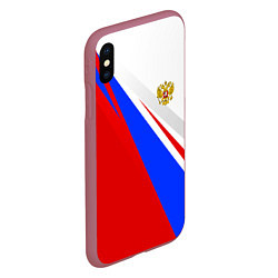 Чехол iPhone XS Max матовый Россия, цвет: 3D-малиновый — фото 2