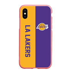 Чехол iPhone XS Max матовый LA LAKERS, цвет: 3D-баблгам