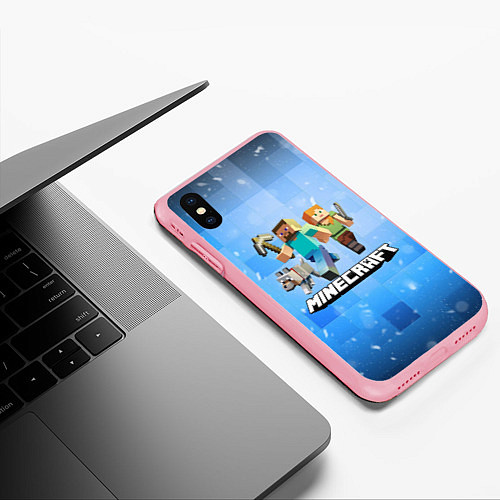 Чехол iPhone XS Max матовый Minecraft Майнкрафт / 3D-Баблгам – фото 3