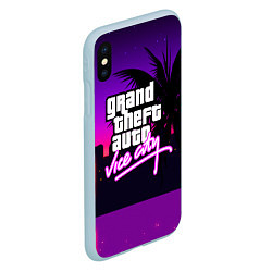 Чехол iPhone XS Max матовый GTA:VICE CITY, цвет: 3D-голубой — фото 2