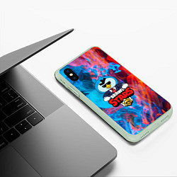 Чехол iPhone XS Max матовый BRAWL STARS MRP, цвет: 3D-салатовый — фото 2