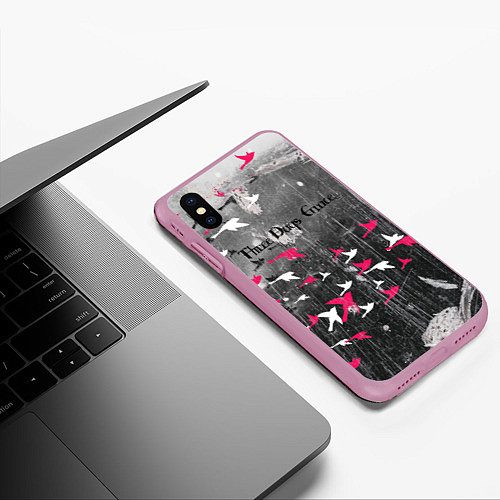 Чехол iPhone XS Max матовый Three Days Grace art / 3D-Розовый – фото 3