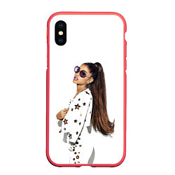 Чехол iPhone XS Max матовый ARIANA GRANDE, цвет: 3D-красный