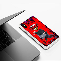 Чехол iPhone XS Max матовый BRAWL STARS CROW, цвет: 3D-белый — фото 2