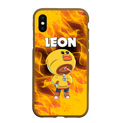 Чехол iPhone XS Max матовый BRAWL STARS SALLY LEON, цвет: 3D-коричневый