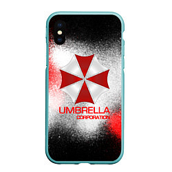 Чехол iPhone XS Max матовый UMBRELLA CORP, цвет: 3D-мятный