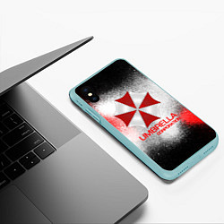 Чехол iPhone XS Max матовый UMBRELLA CORP, цвет: 3D-мятный — фото 2