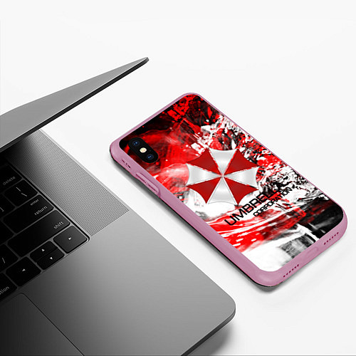 Чехол iPhone XS Max матовый UMBRELLA CORP / 3D-Розовый – фото 3