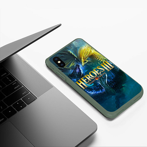 Чехол iPhone XS Max матовый Heroes of Might and Magic / 3D-Темно-зеленый – фото 3