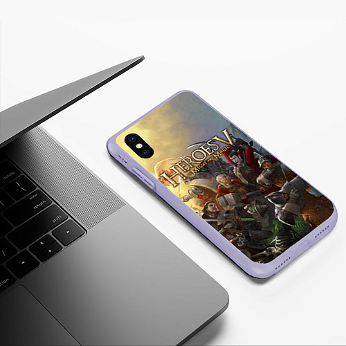 Чехол iPhone XS Max матовый Heroes of Might and Magic / 3D-Светло-сиреневый – фото 3