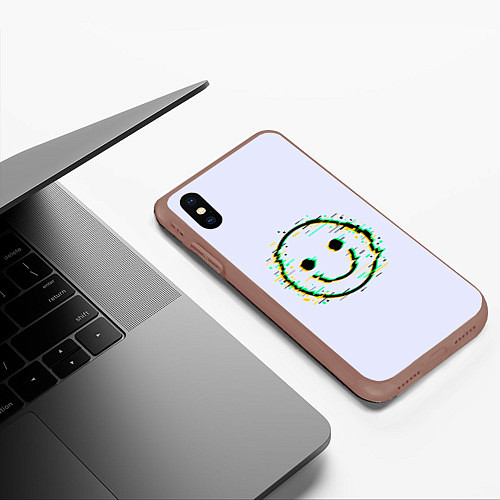 Чехол iPhone XS Max матовый Smile / 3D-Коричневый – фото 3