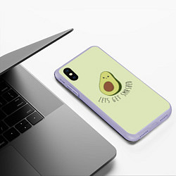 Чехол iPhone XS Max матовый Авокадо, цвет: 3D-светло-сиреневый — фото 2