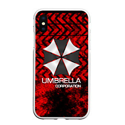 Чехол iPhone XS Max матовый UMBRELLA CORP, цвет: 3D-белый