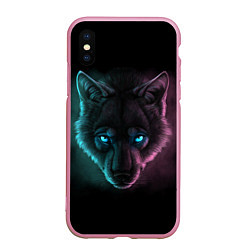 Чехол iPhone XS Max матовый Neon Style, цвет: 3D-розовый