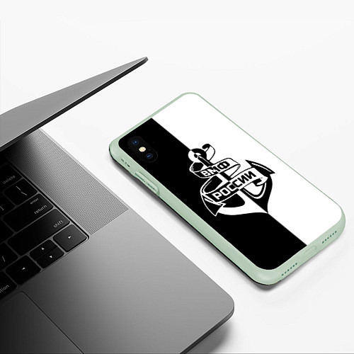 Чехол iPhone XS Max матовый ВМФ России / 3D-Салатовый – фото 3